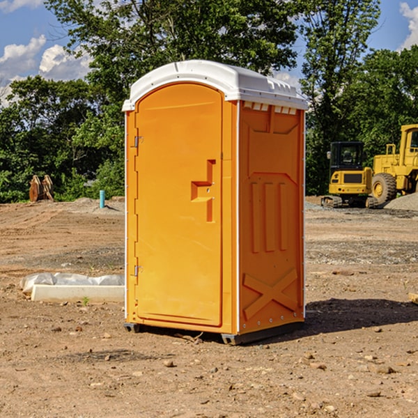 how often are the portable restrooms cleaned and serviced during a rental period in Mount Auburn IA